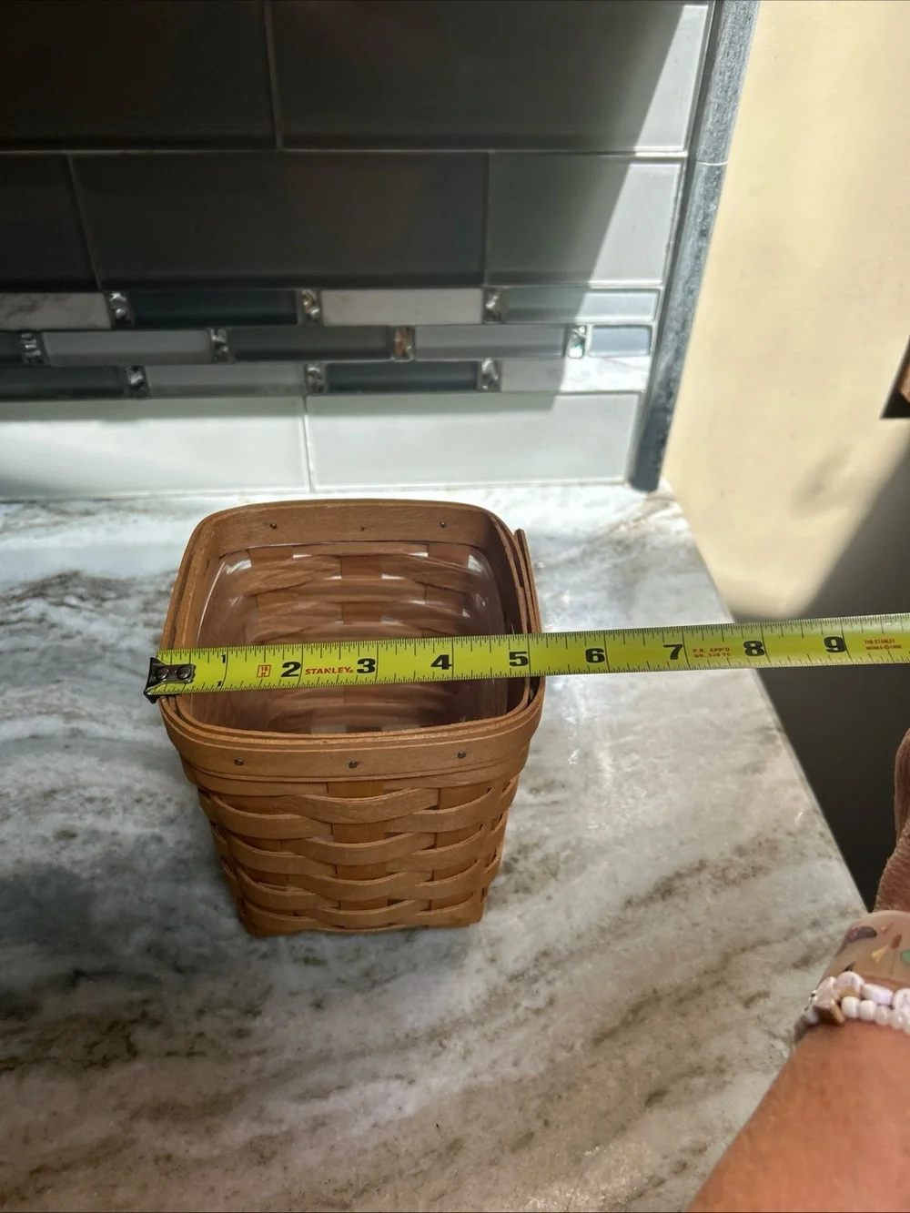 Longaberger 1997 Small Spoon Basket - Classic Stain & Plastic Protector